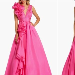 Chic One-Shoulder Pink Dress